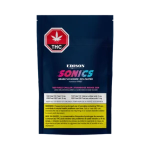 Edison Sonics Red Razz Chiller 1:1 CBD+THC Sativa Nano Soft Chews